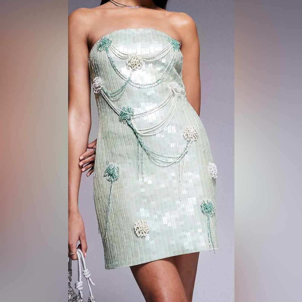 Sequin Strapless Mini Dress